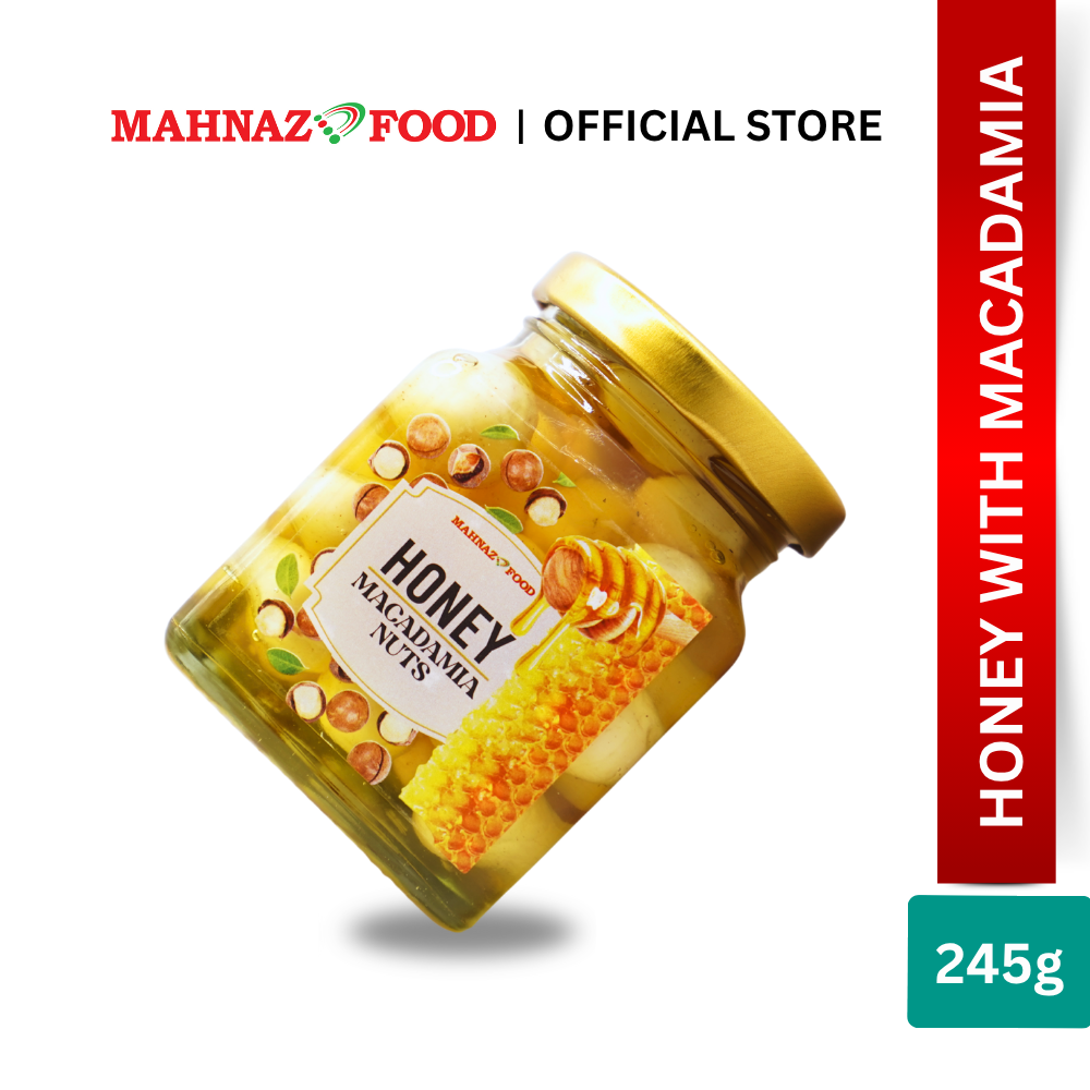 Mahnaz Food Assorted Honey With Nuts | Walnut 255g | Macadamia 245g | Pistachio 240g