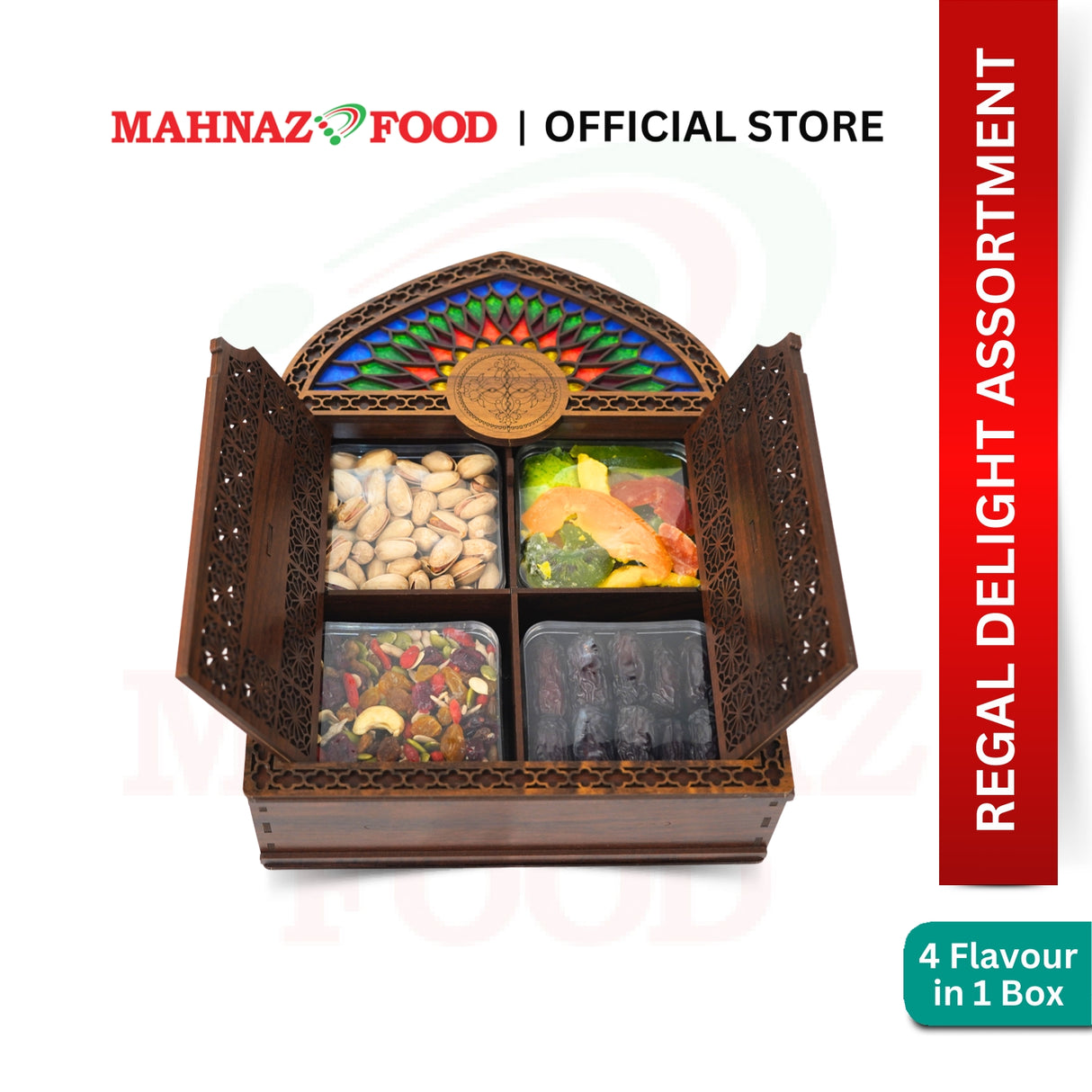 Makanan Mahnaz - Kotak Hadiah Pistachio Islamik | Set Kotak Hadiah Raya | Set Hamper | Kotak Hadiah Puasa