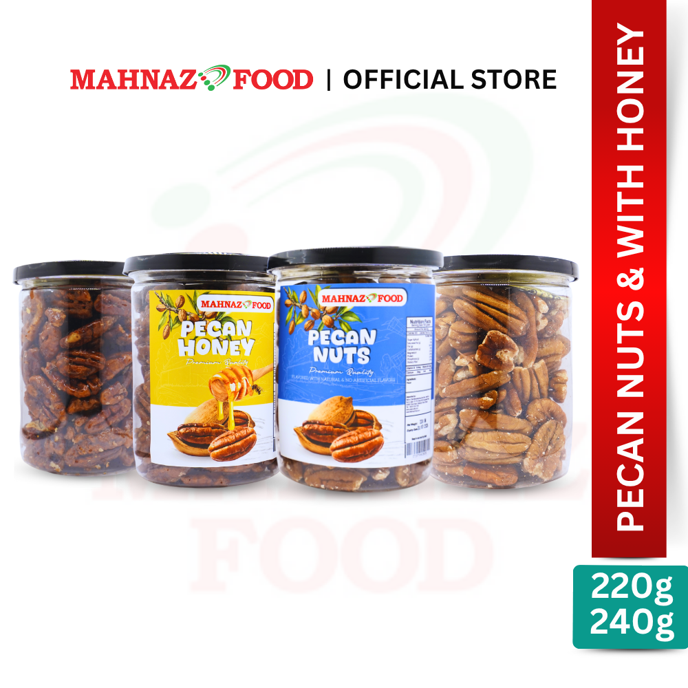 Mahnaz Food Pecan Nuts 220G & Pecan Honey 240G | Brain Food | High Antioxidant | Premium Nut 蜂蜜山核桃 养脑零食