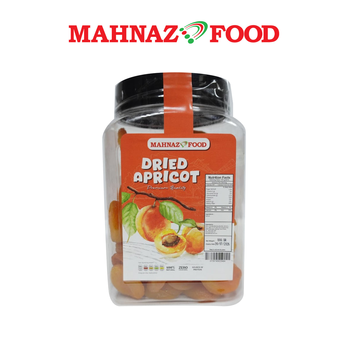 Mahnaz Food Dried Apricot 800g Jar