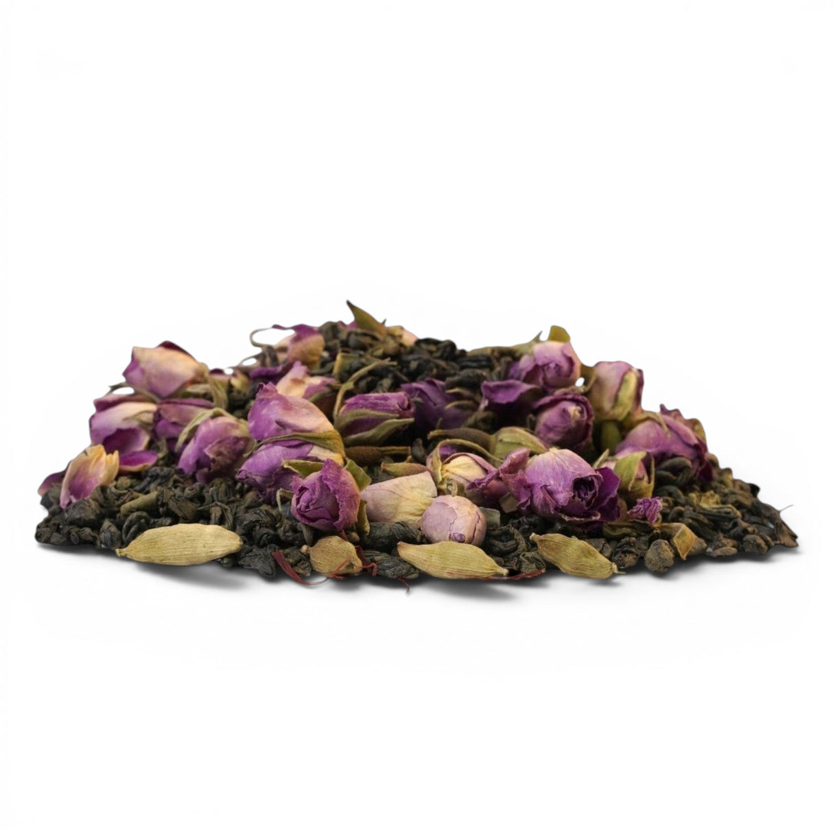 Mahnaz Food loose leaf green tea with dried rose buds and cardamom pods, 120g