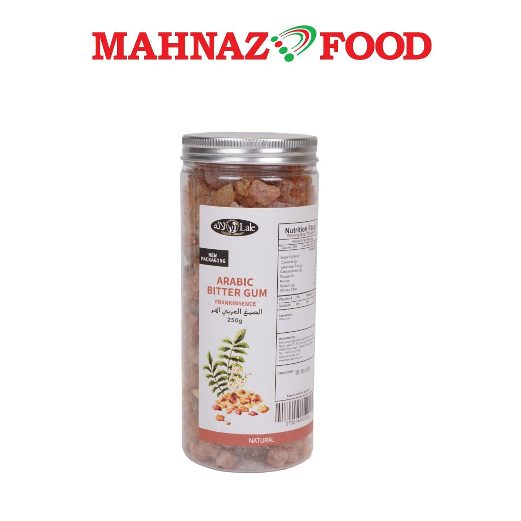 Mahnaz Food Arabic Bitter Gum Frankinsence Healthy Snack Bottle Packaging (250G)