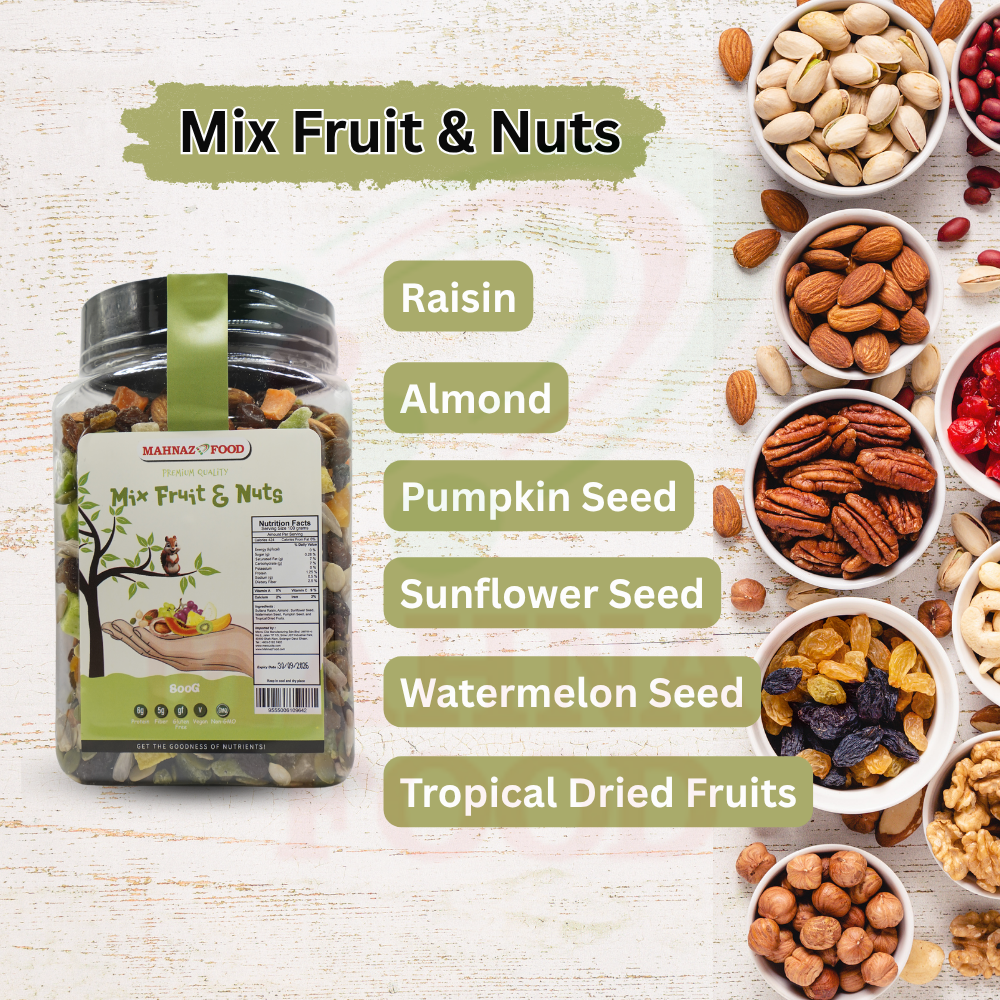Buy 2 Free 1 | Mix Fruits & Nuts | 800g | Free Dried Mango