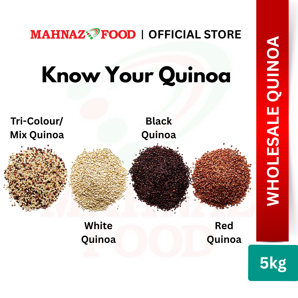 Mahnaz Food Wholesale | Black/White/Red/Mix Tri-Colour Quinoa 5kg