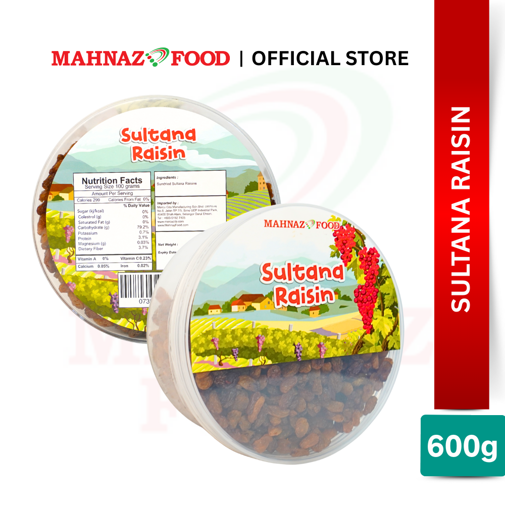 Mahnaz Food Variety Raisins Round Container 500g – 700g | Premium Snack | Healthy Gift Set | Mix Raisins | 葡萄干礼盒