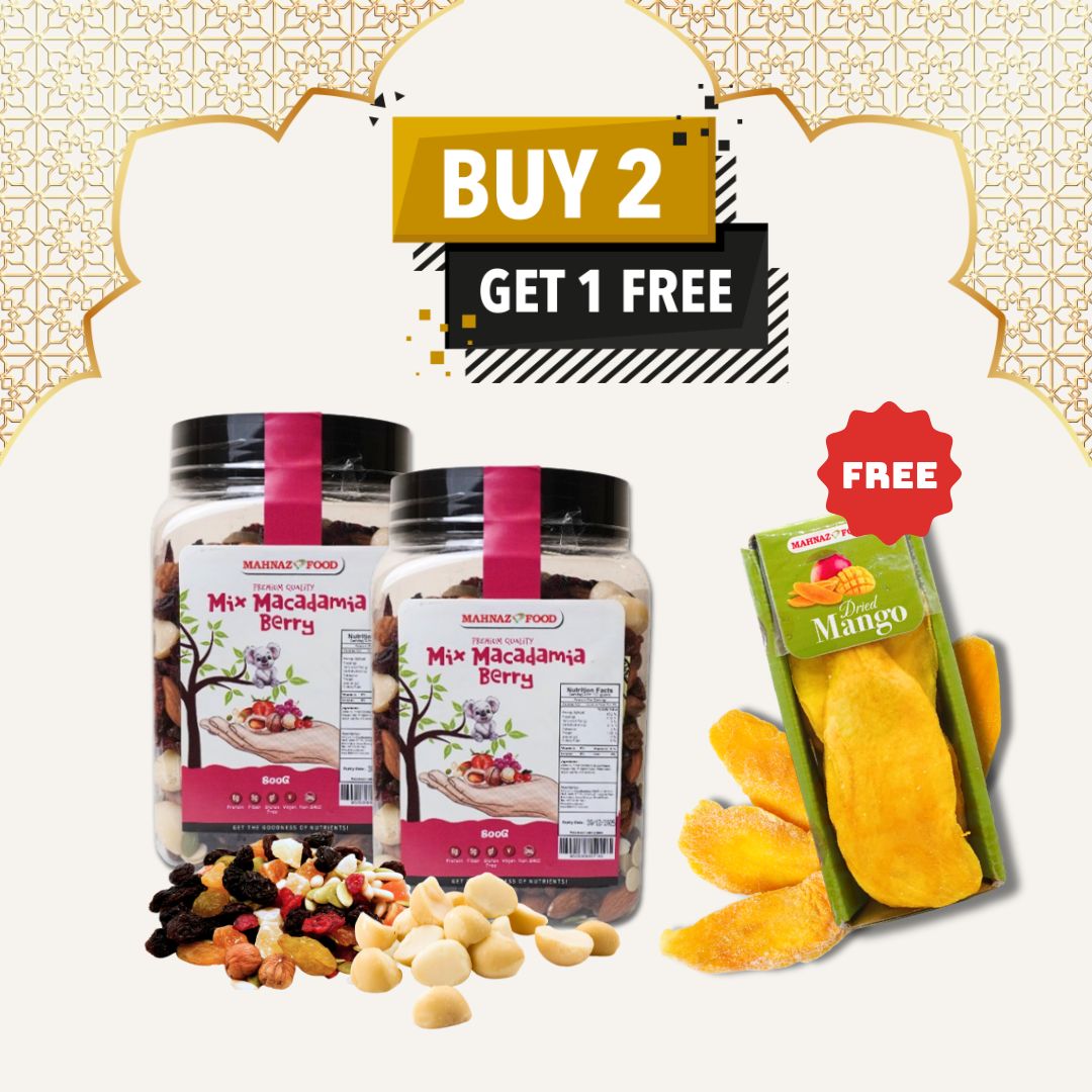 Buy 2 Free 1 | Lale Macadamia Berry Mix | 800g | Free Dried Mango