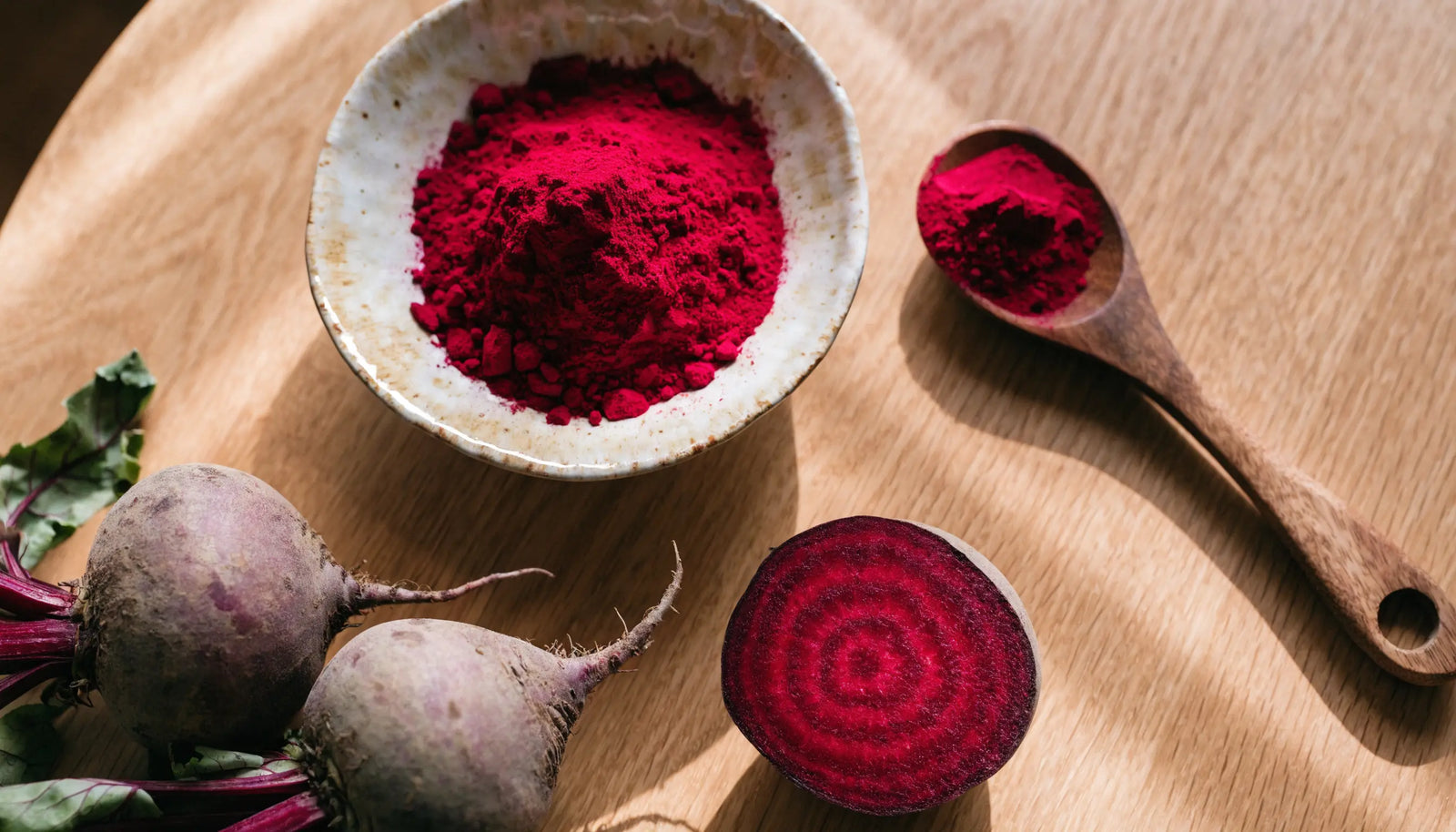powder bowl with fresh beetroot