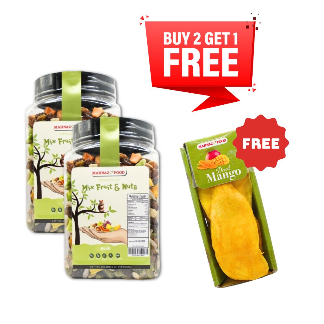 Buy 2 Free 1 | Mix Fruits & Nuts | 800g | Free Dried Mango