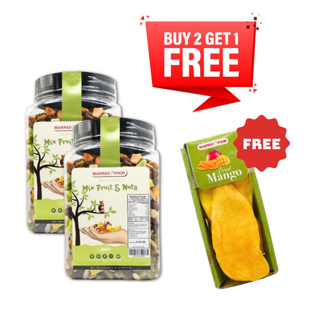 Buy 2 Free 1 | Mix Fruits & Nuts | 800g | Free Dried Mango