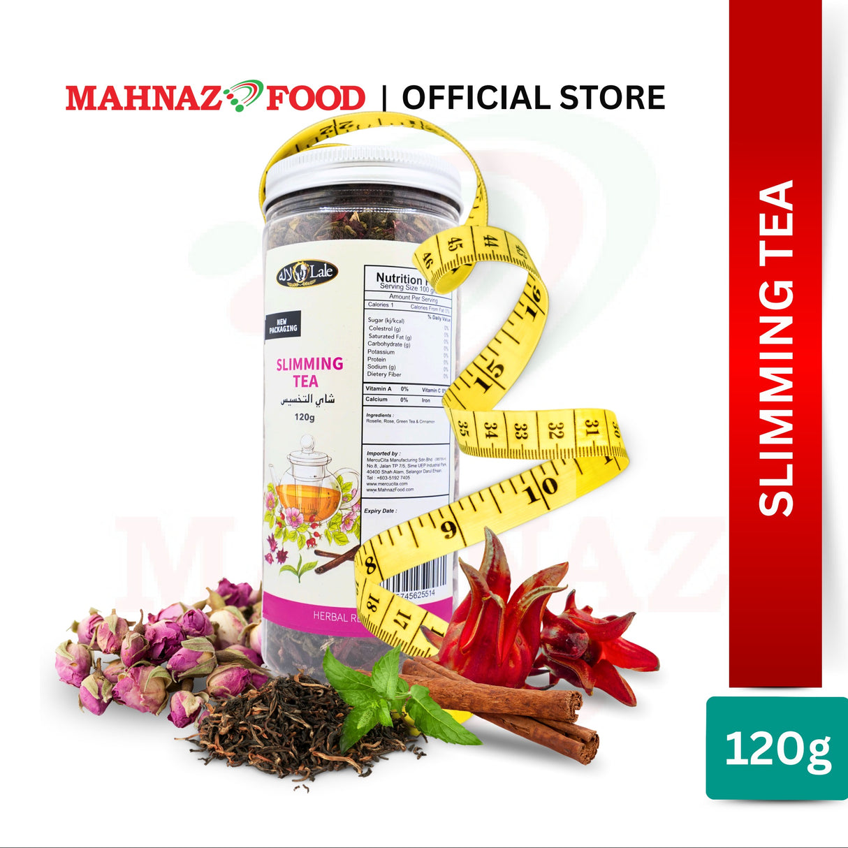 Mahnaz Food Slimming Tea Nutritious Herbal Tea Leaves Packet (120g)