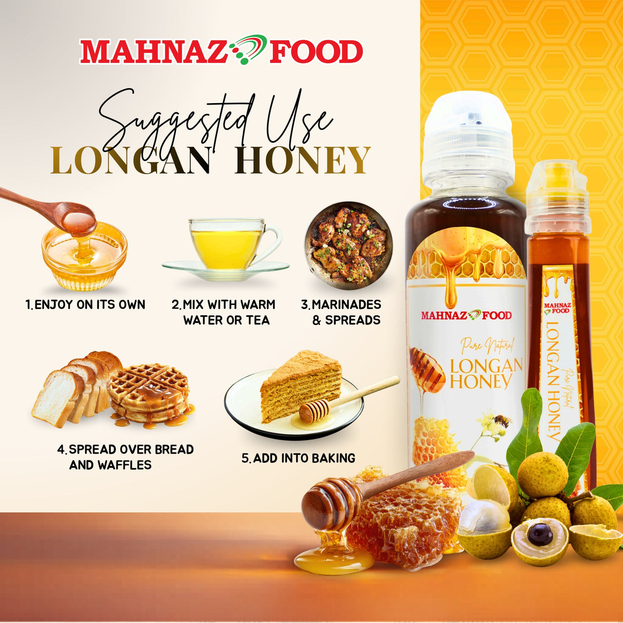 Mahnaz Food Pure Longan Honey 500g
