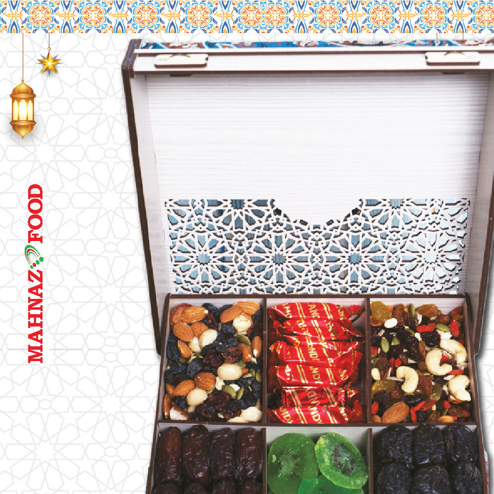 Makanan Mahnaz - Kotak Hadiah Teh Kurma Dan Barli Terme | Set Kotak Hadiah Raya | Set Hamper | Kotak Hadiah Puasa