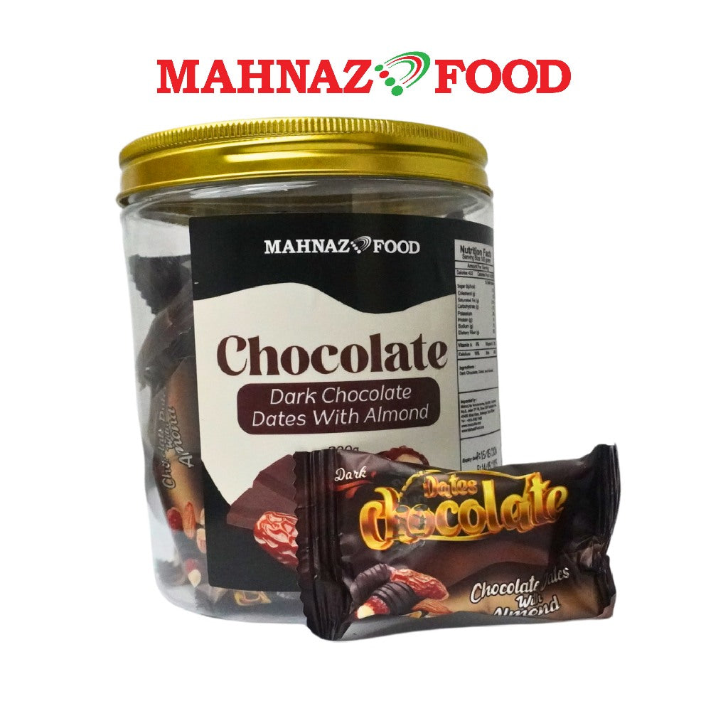 Mahnaz Food Premium Chocolate Date  Coklat Kurma 300G - White / Dark / Pistachio / Milk