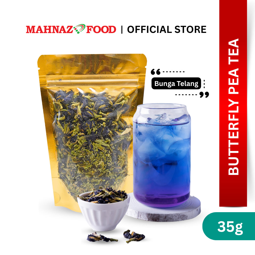 MAHNAZ FOOD Butterfly Pea Tea Herbal Leaf Healthy Small Pack (50g) | Bunga Telang