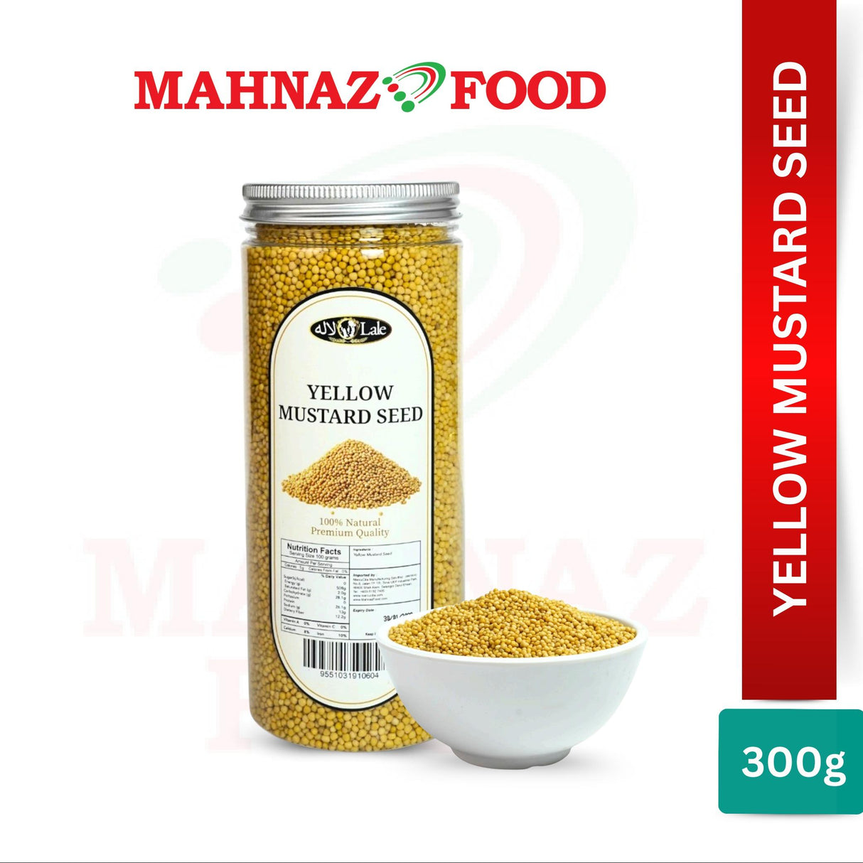 Herbs & Spice | Spices & Herbs | Yellow Mustard Seed | Seasoning for Cooking, Pickling & Spice Blends | 300g