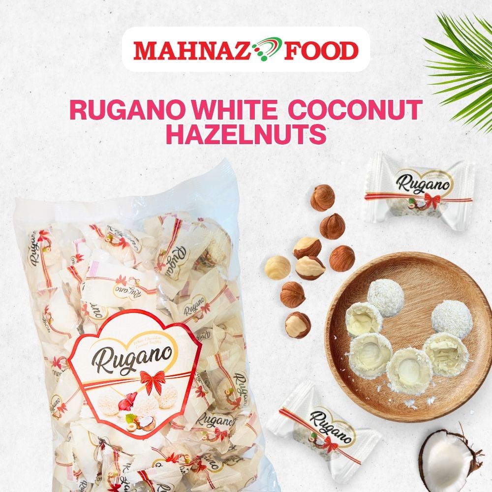 Candy & Chocolate | Rugano White Coconut Coated Chocolate | Hazelnut / Orange / Strawberry | 800g / 1kg