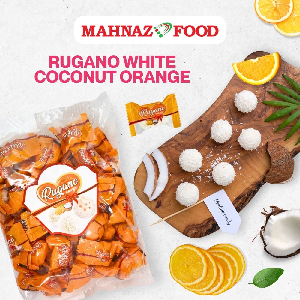 Candy & Chocolate | Rugano White Coconut Coated Chocolate | Hazelnut / Orange / Strawberry | 800g / 1kg