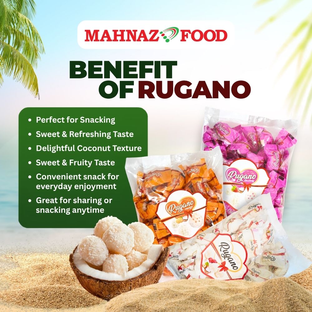 Candy & Chocolate | Rugano White Coconut Coated Chocolate | Hazelnut / Orange / Strawberry | 800g / 1kg