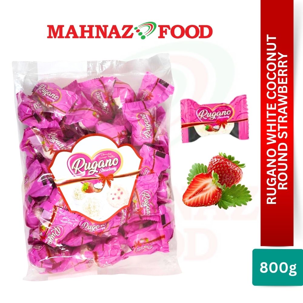 Candy & Chocolate | Rugano White Coconut Coated Chocolate | Hazelnut / Orange / Strawberry | 800g / 1kg