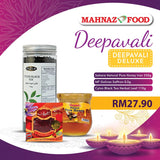 Mahnaz Food Deepavali Deluxe gift set featuring natural honey, saffron, and Ceylon black tea for festive celebrations.