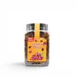 Mahnaz Food jar of sundried sultana raisins, a healthy, fiber-rich dried fruit snack in clear plastic packaging.