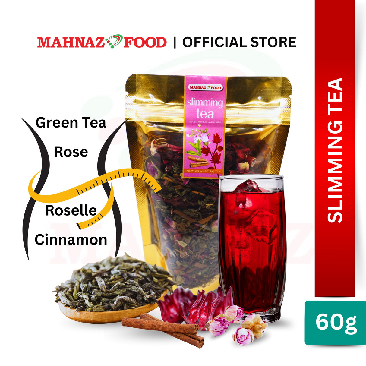 Mahnaz Food Slimming Tea Nutritious Herbal Tea Leaves Packet (120g)