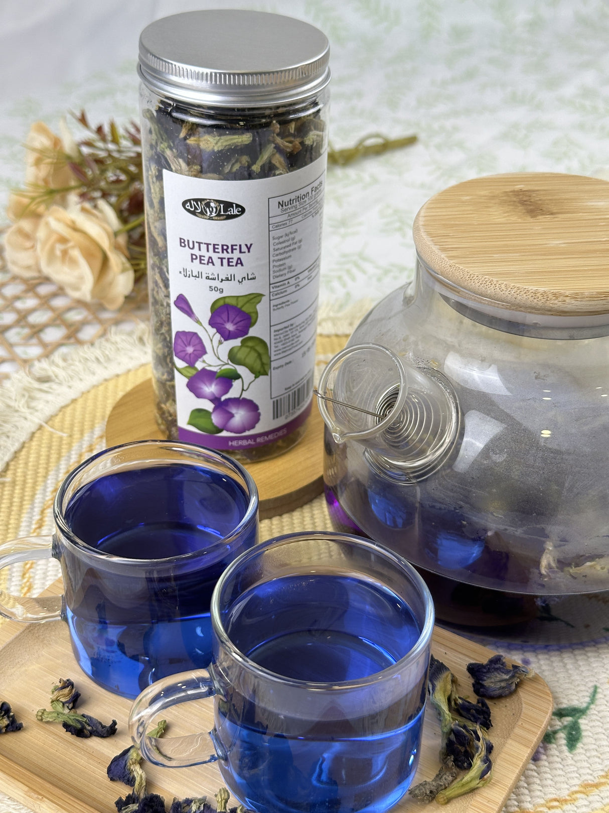 Mahnaz Food Butterfly Pea Tea Herbal Leaf Healthy Small Pack 50G