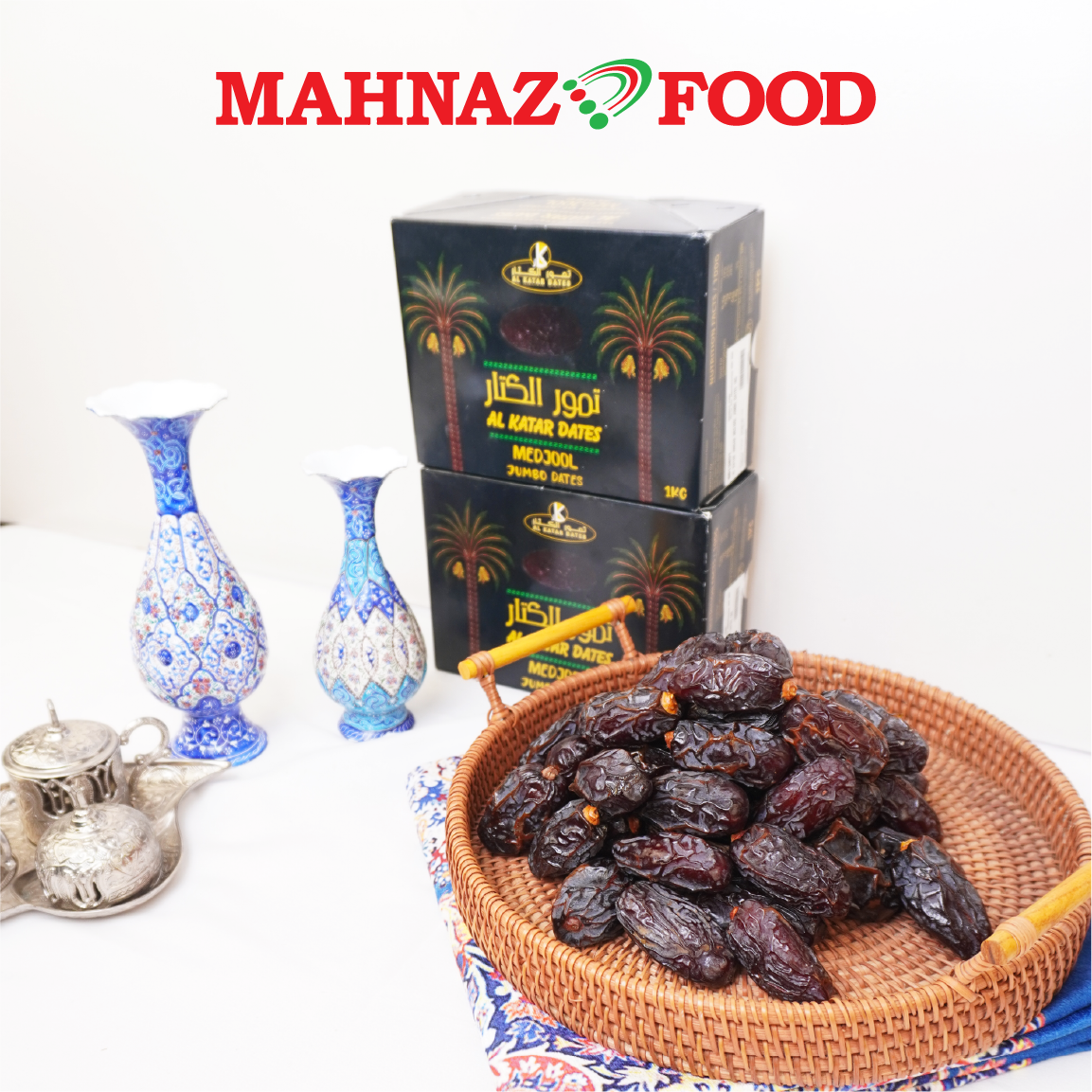 Mahnaz Food Kurma Dates Al Katar Jordan Medjool Jumbo 1kg