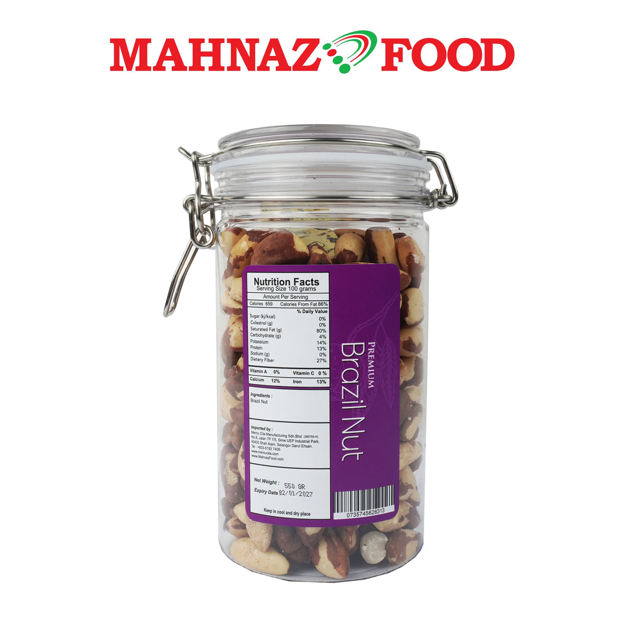 Mahnaz Food Premium Brazil Nut 550G