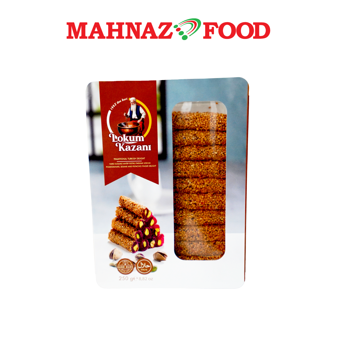 Mahnaz Food Lokum Kazani Turkish Delight Bijan Delima Dan Pistachio Finger Delight 250g Buatan Turki