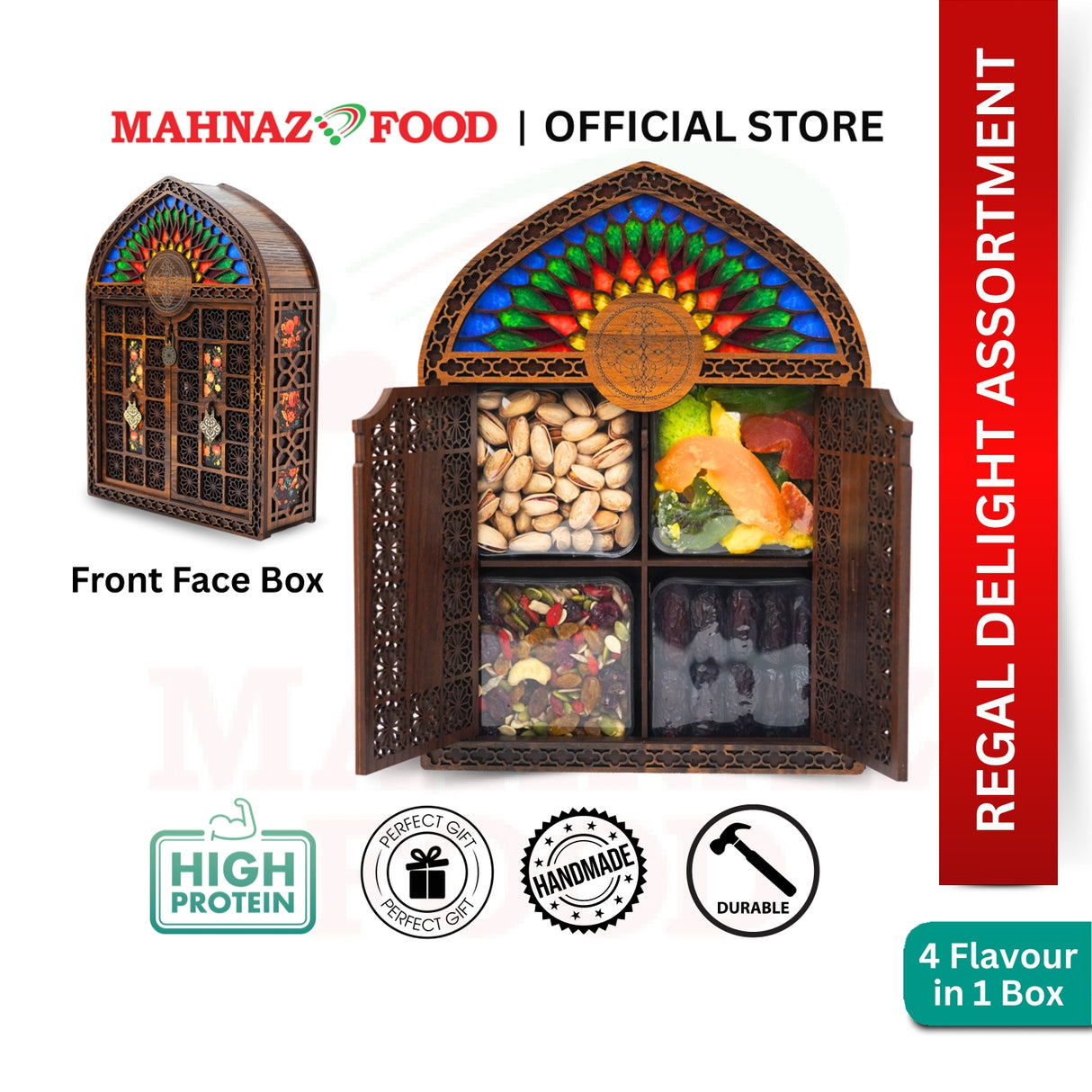 Makanan Mahnaz - Kotak Hadiah Pistachio Islamik | Set Kotak Hadiah Raya | Set Hamper | Kotak Hadiah Puasa