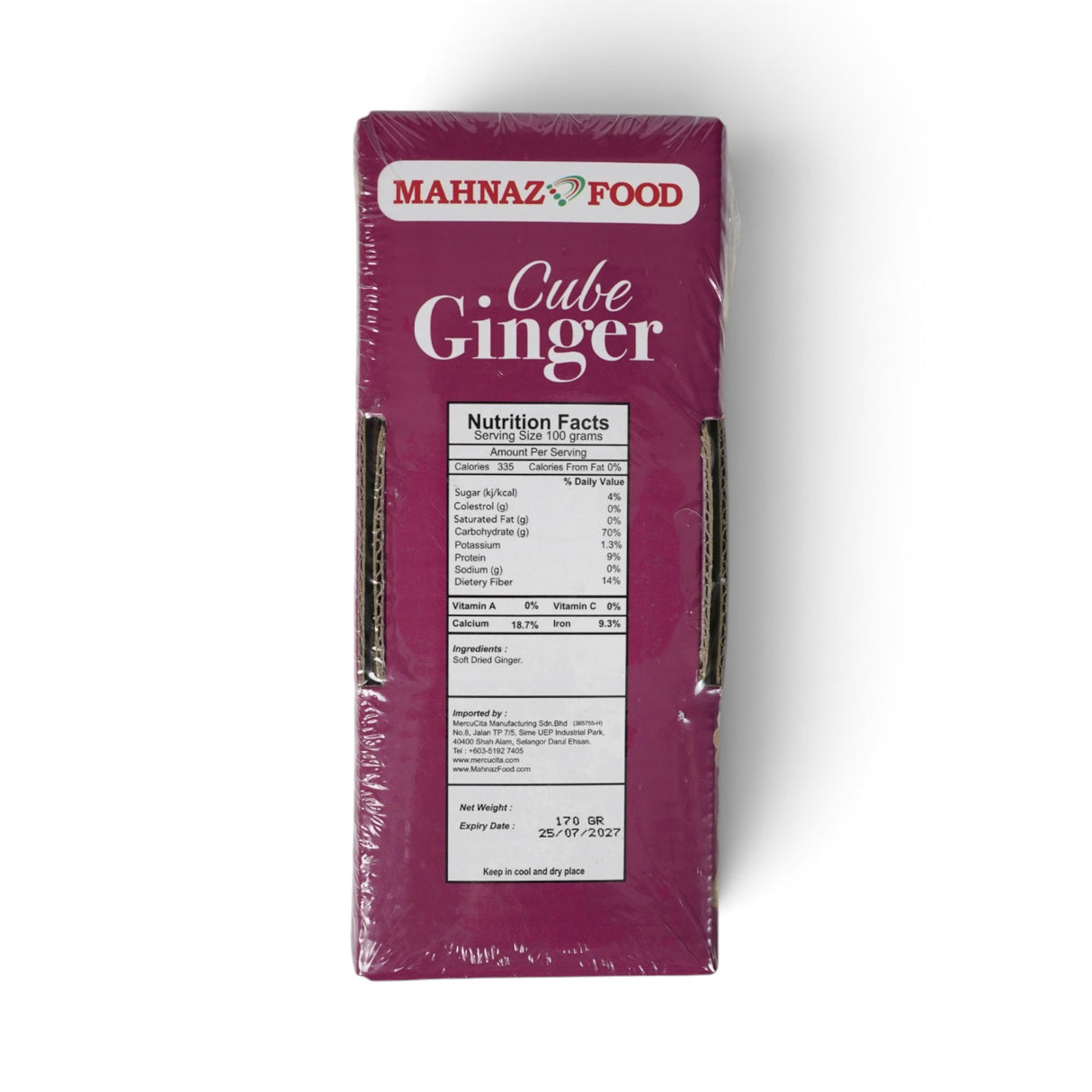 Dried Fruit | Ginger | Cuber | 170g