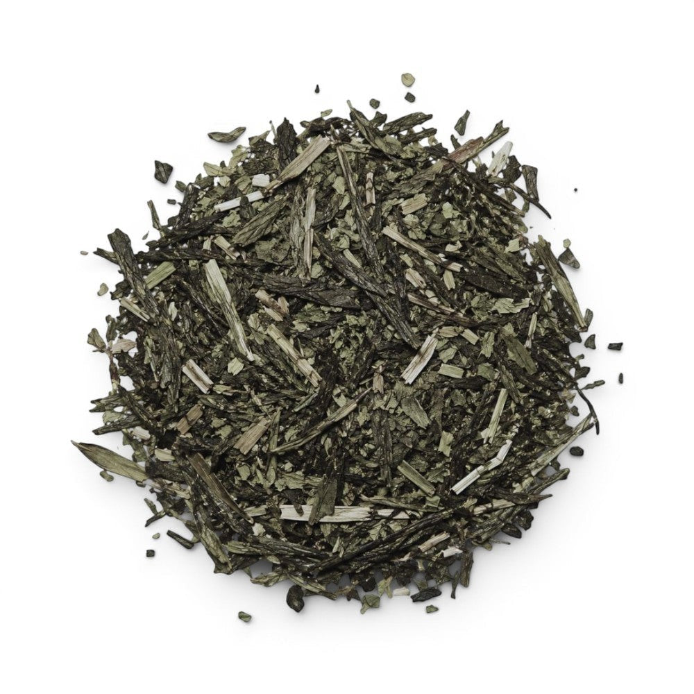 Mahnaz Food loose leaf herbal tea blend of green tea, nettles, and olive leaves for cholesterol support.