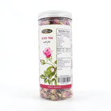 Mahnaz Food Rose Tea loose dried rose petals in a clear jar, 60g, herbal remedies