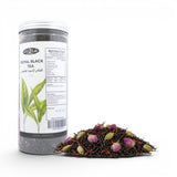 Mahnaz Food Royal Black Tea loose leaf blend with cardamom pods and dried rosebuds, 120g jar.