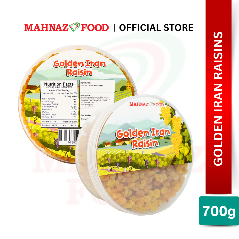 Mahnaz Food Variety Raisins Round Container 500g – 700g | Premium Snack | Healthy Gift Set | Mix Raisins | 葡萄干礼盒