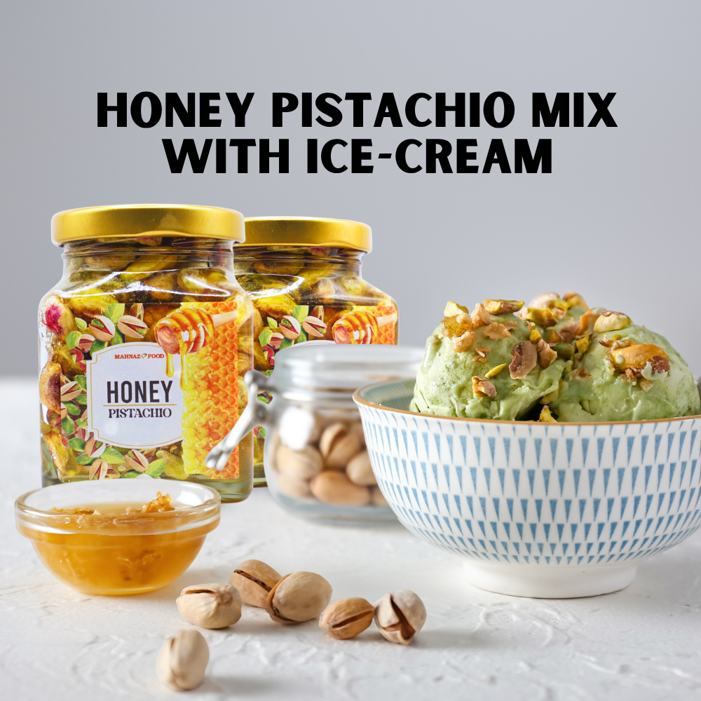Mahnaz Food Assorted Honey With Nuts | Walnut 255g | Macadamia 245g | Pistachio 240g