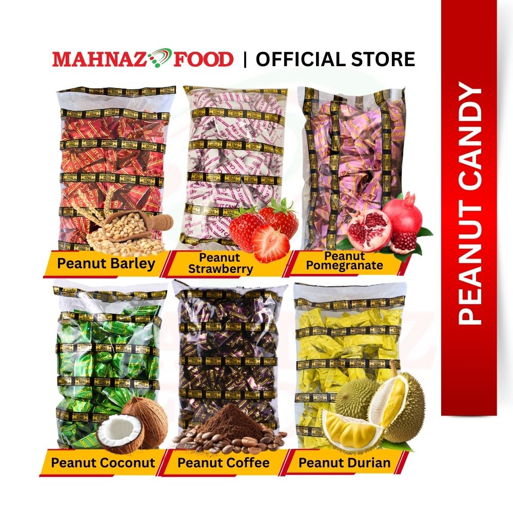 Mahnaz Food - Peanut Candy (Peanut Barley / Peanut Coffee / Peanut Durian / Peanut Pomegranate / Paenut Coconut / Peanut Strawberry / Peanut Sesame))
